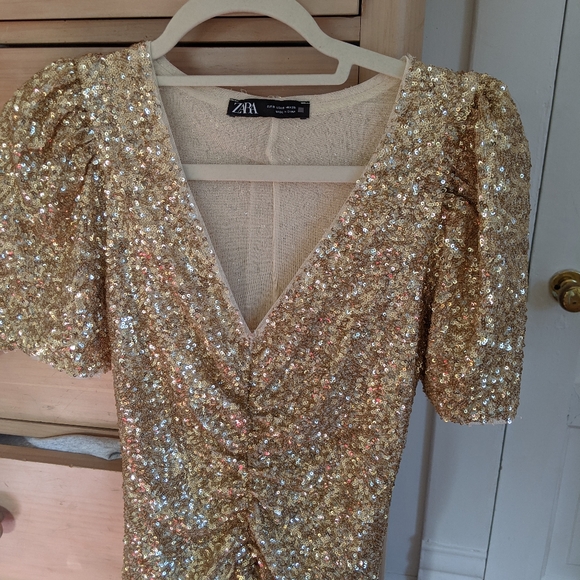 Zara Limited Edition Sequin Mini Dress - Picture 4 of 5
